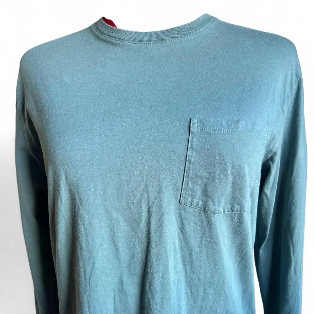 Everlane Men's Blue Organic Cotton Pocket‎ Long Sleeves Shirt - Picture 6 of 7